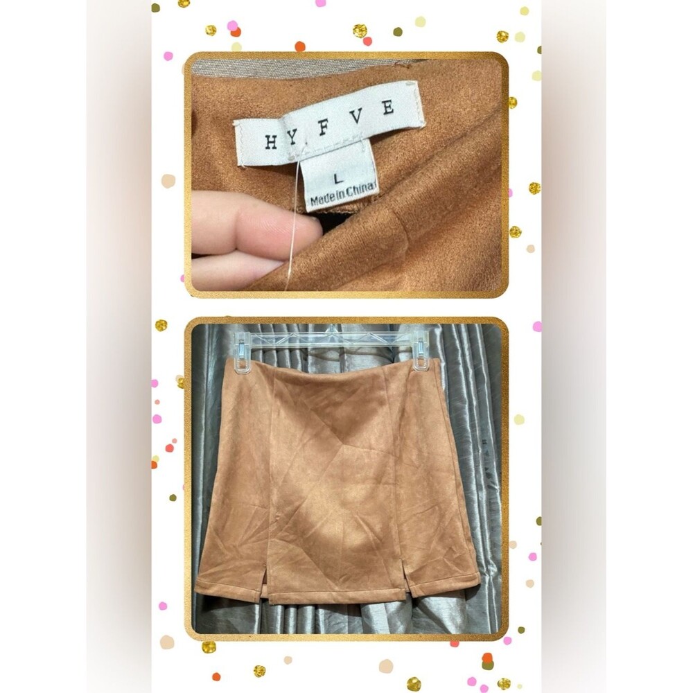 HYFVE Tan Suede-Look Mini Skirt #1901
